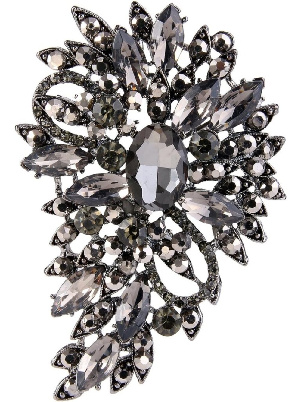 Elegant Austrian Crystal Floral Leaf Wedding Brooch for Women, Perfect Gift